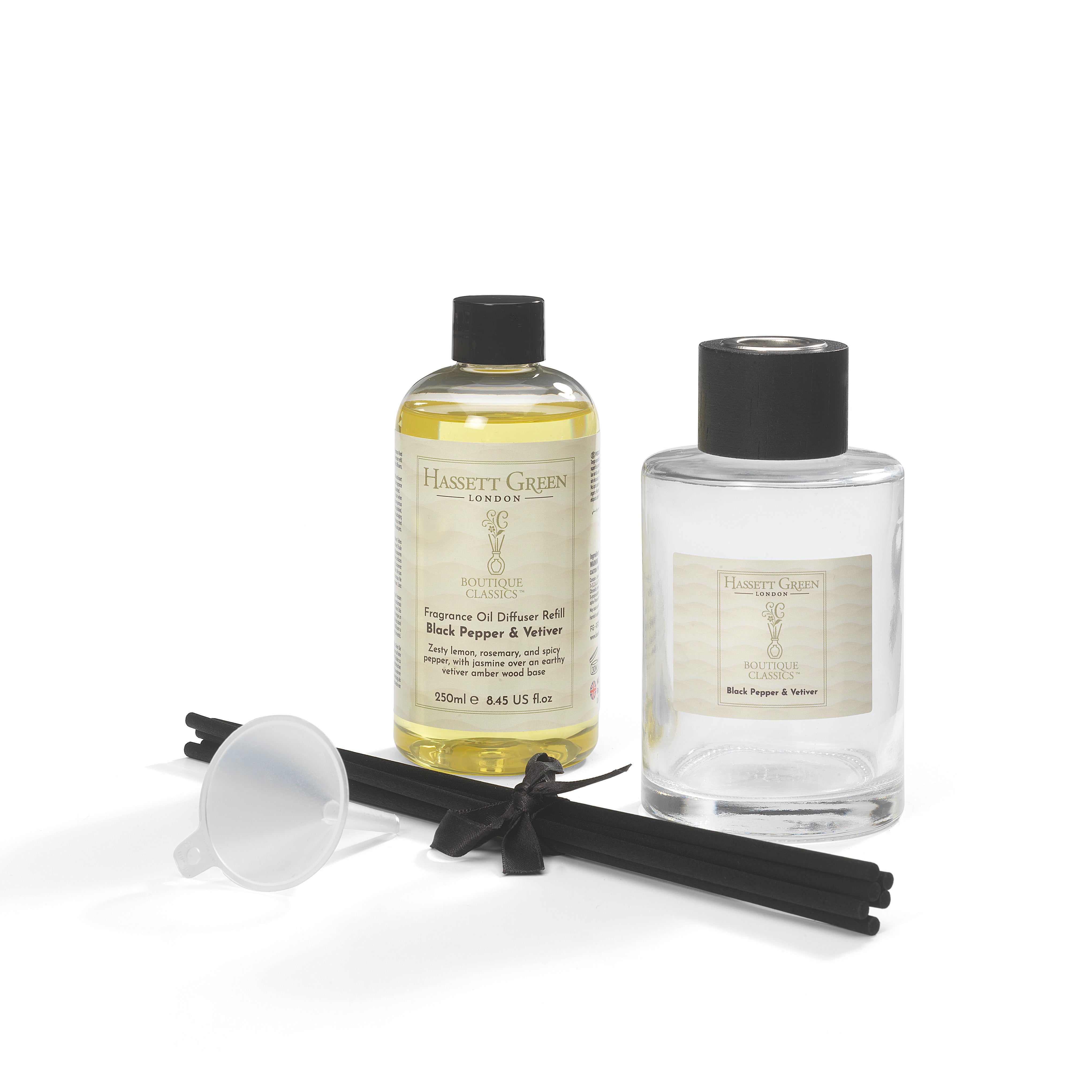 Black Pepper & Vetiver - Fragrance Oil Reed Diffuser 250ml