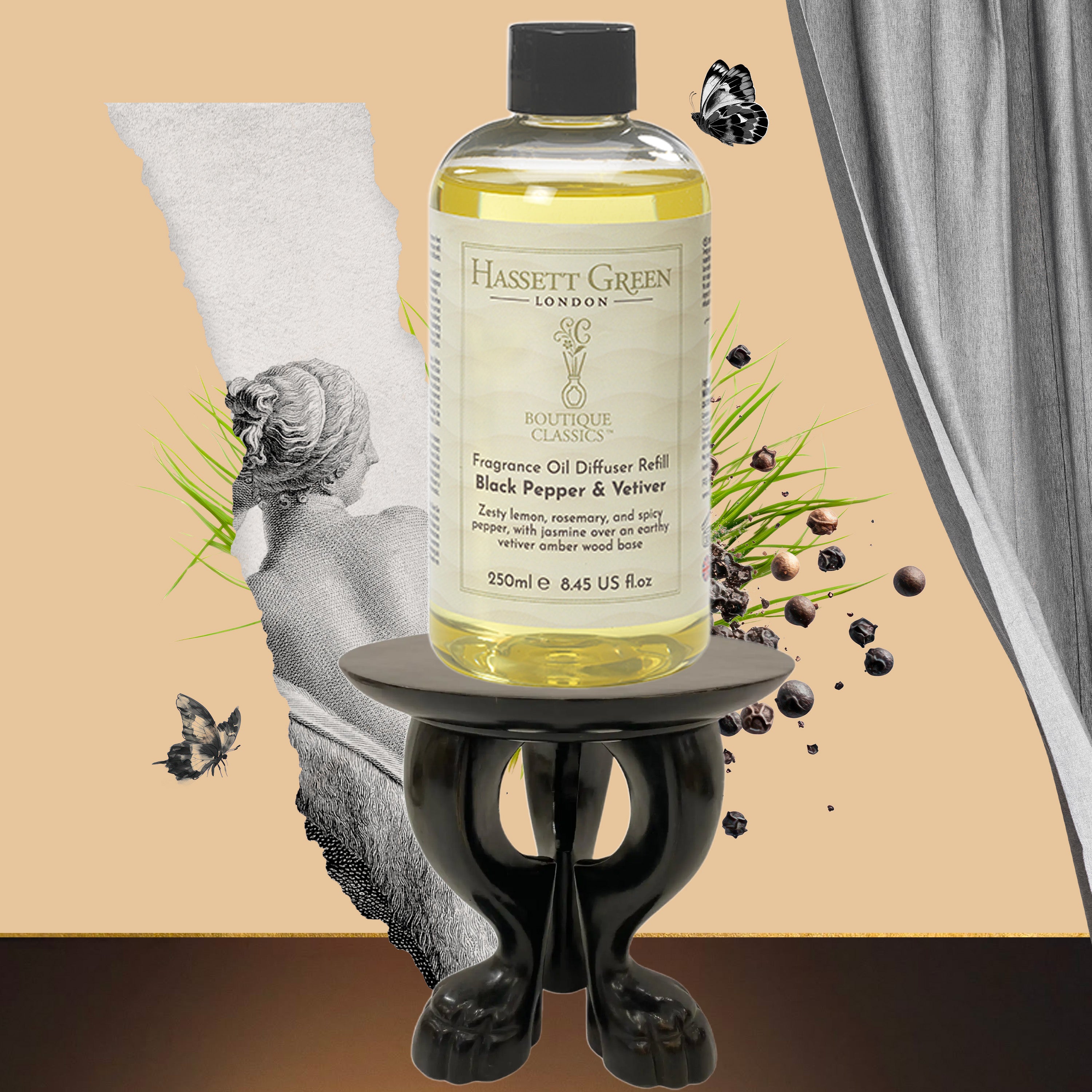 Black Pepper & Vetiver - Fragrance Oil Diffuser Refill 250ml