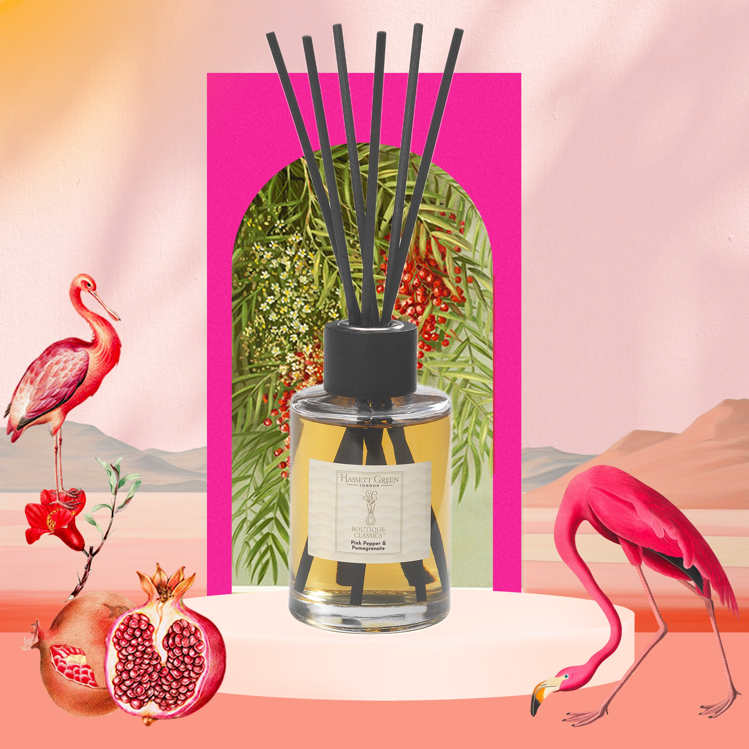 Pink Pepper & Pomegranate - Fragrance Oil Reed Diffuser 250ml