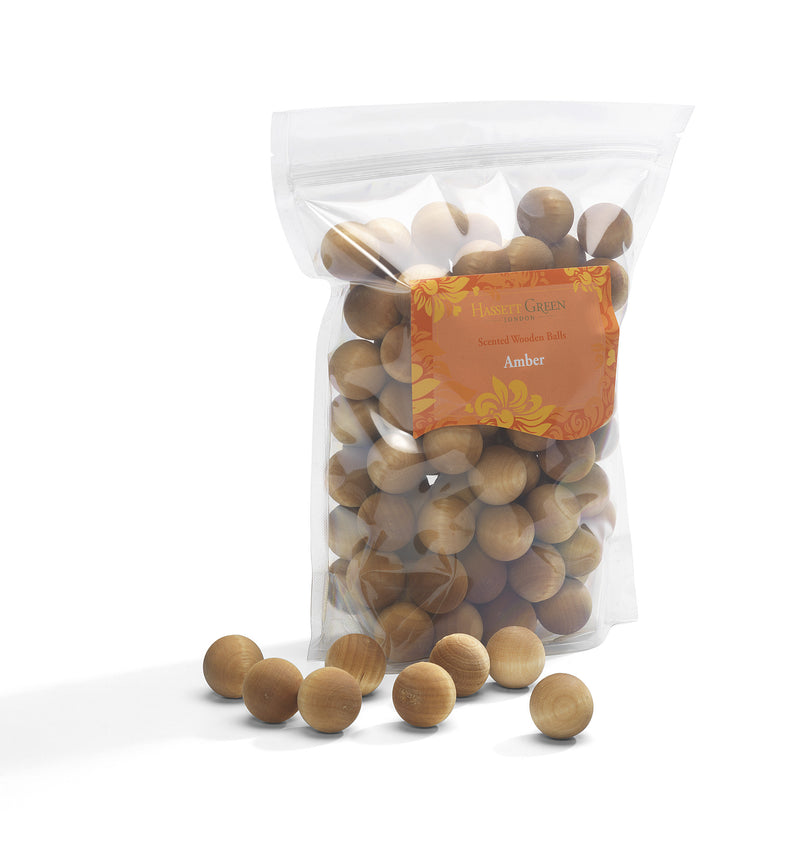 Amber- Scented Wooden Balls (Pack of 100)