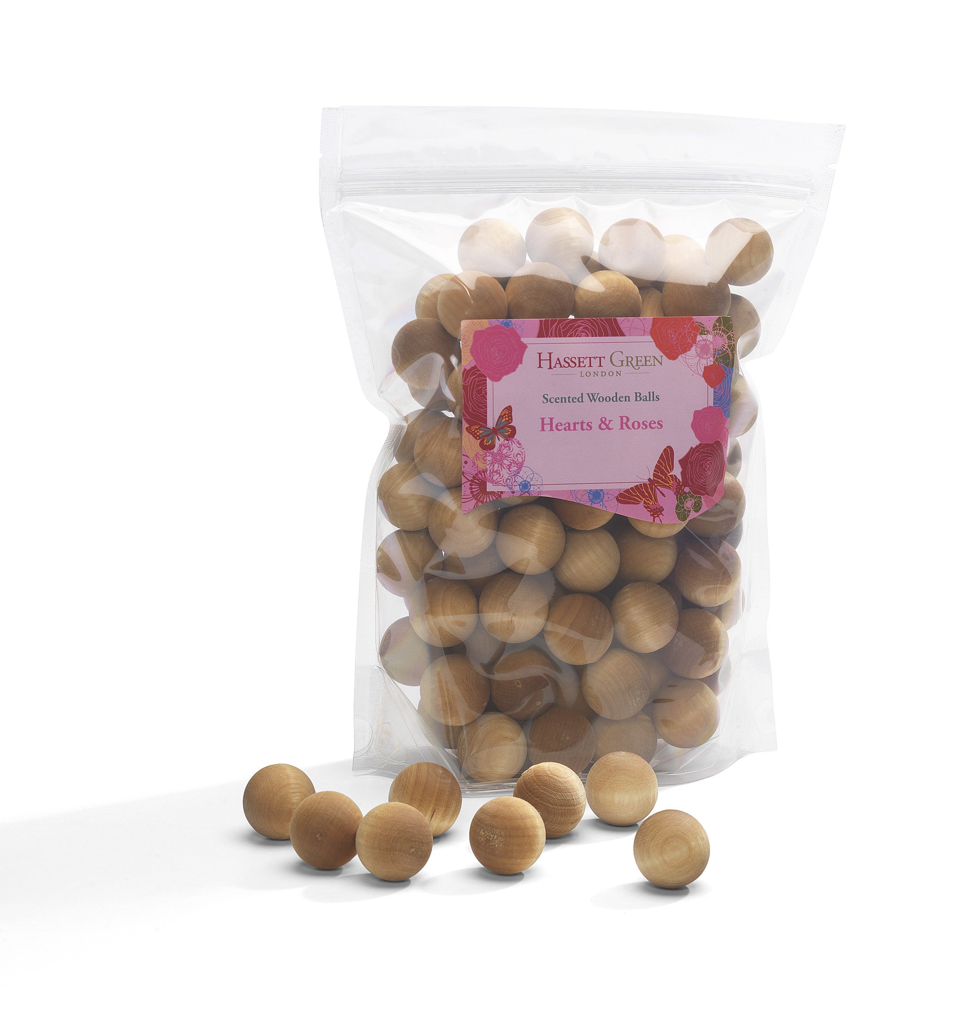 Hearts & Roses - Scented Wooden Balls Pack of 100