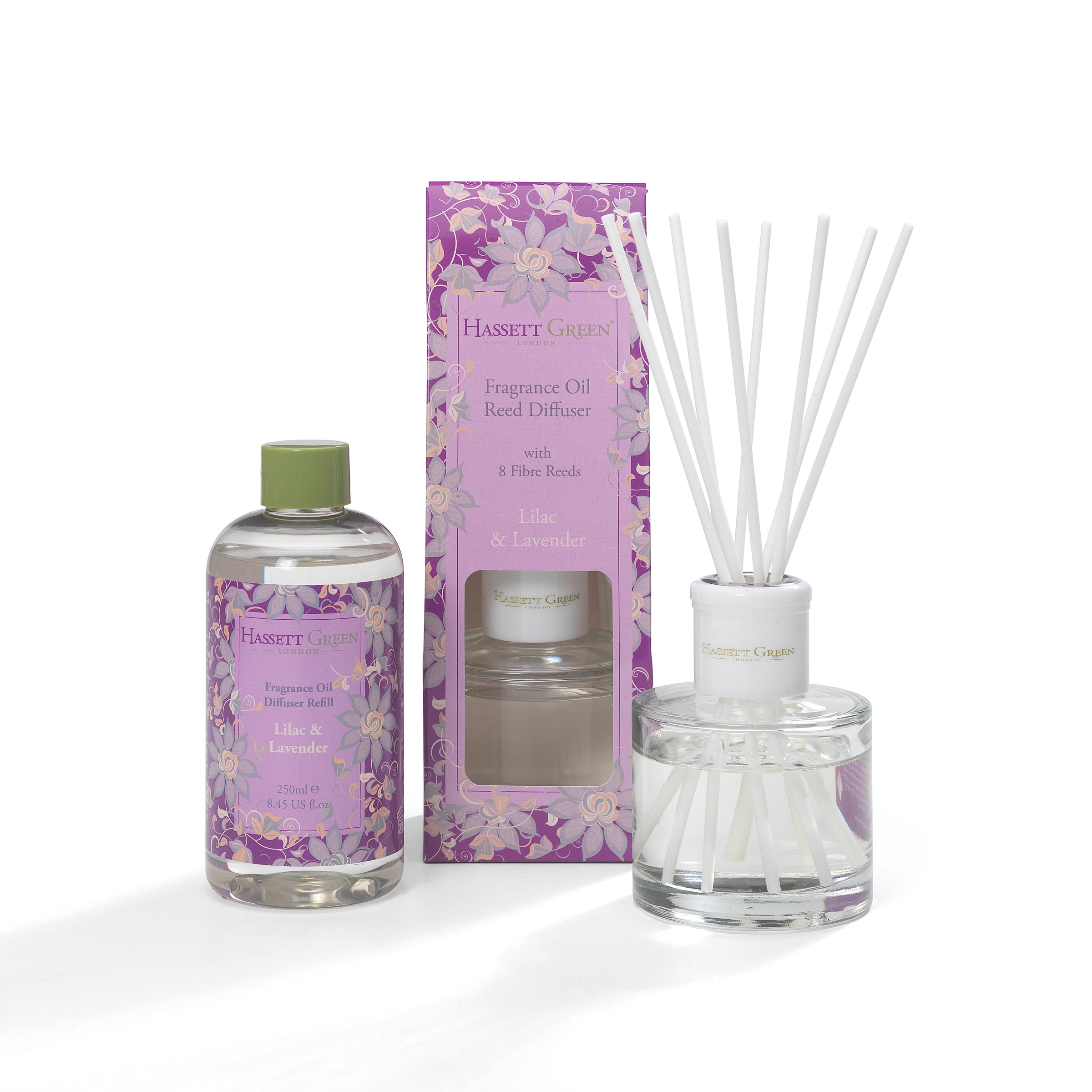 Reed Diffuser and Refill Combination Set Lilac Lavender