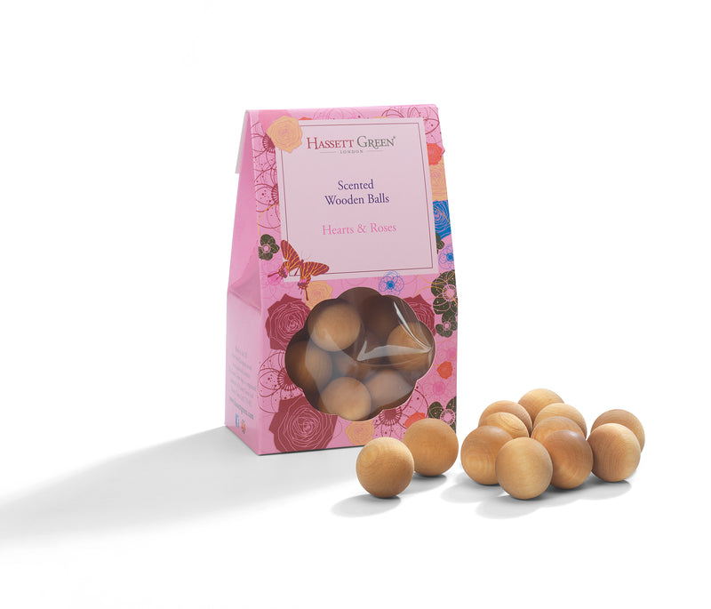 Hearts & Roses - Scented Wooden Balls Pack of 12