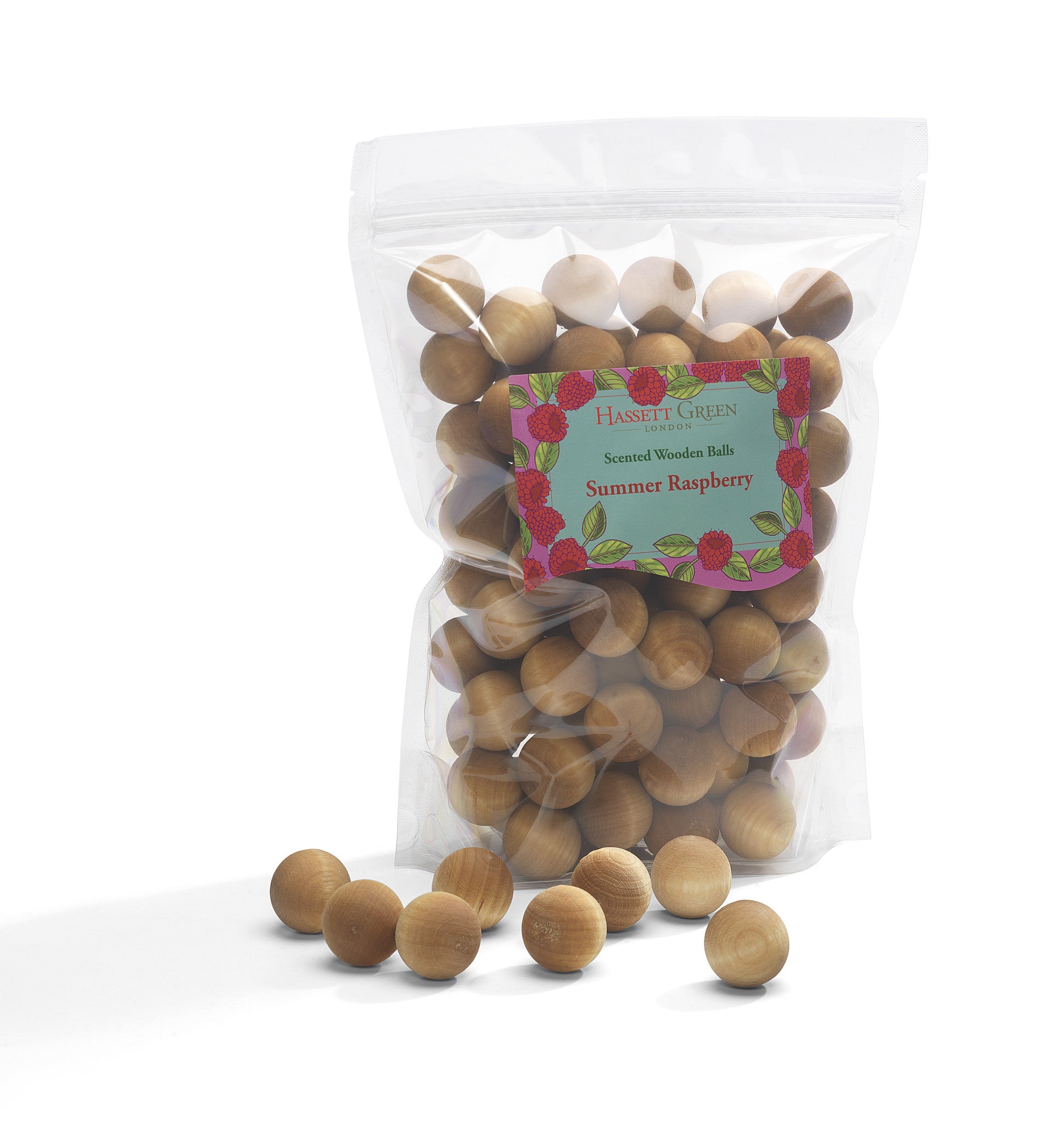 Summer Raspberry - Scented Wooden Balls Pack of 100